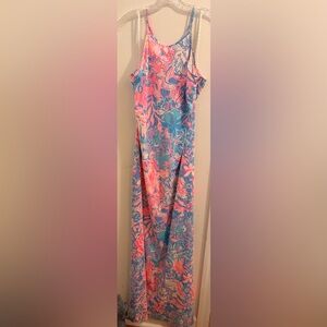 Lilly Pulitzer Margot Maxi Dress in the "Blue Peri Viva La Lilly" print